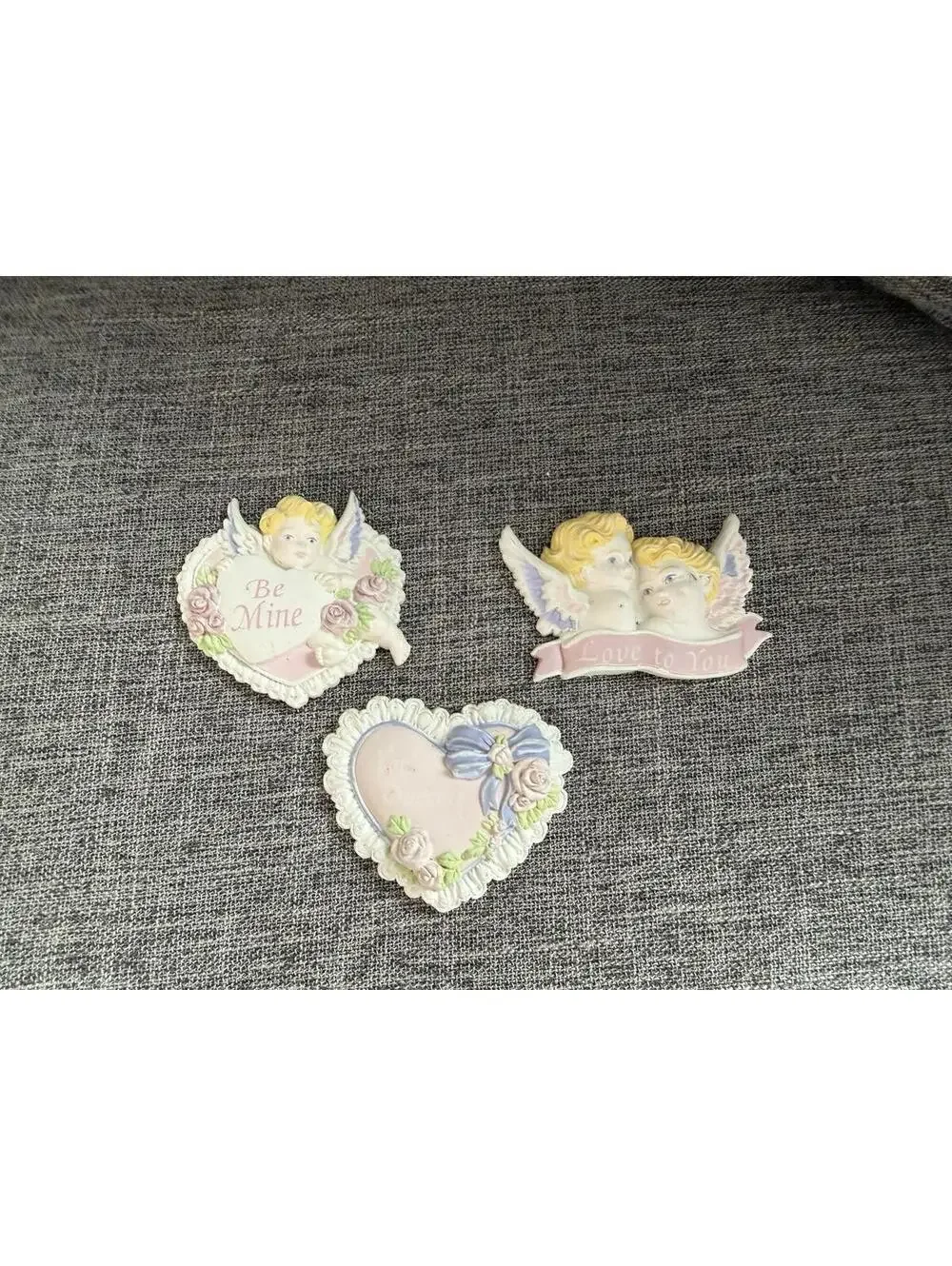 Vintage Valentine Angelic Cherubs Fridge Magnets Cupid Love Hearts Floral Lot